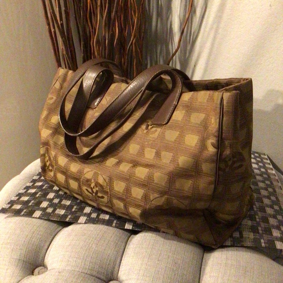 Chanel Khaki Nylon Travel Tote - Picture 1 of 12